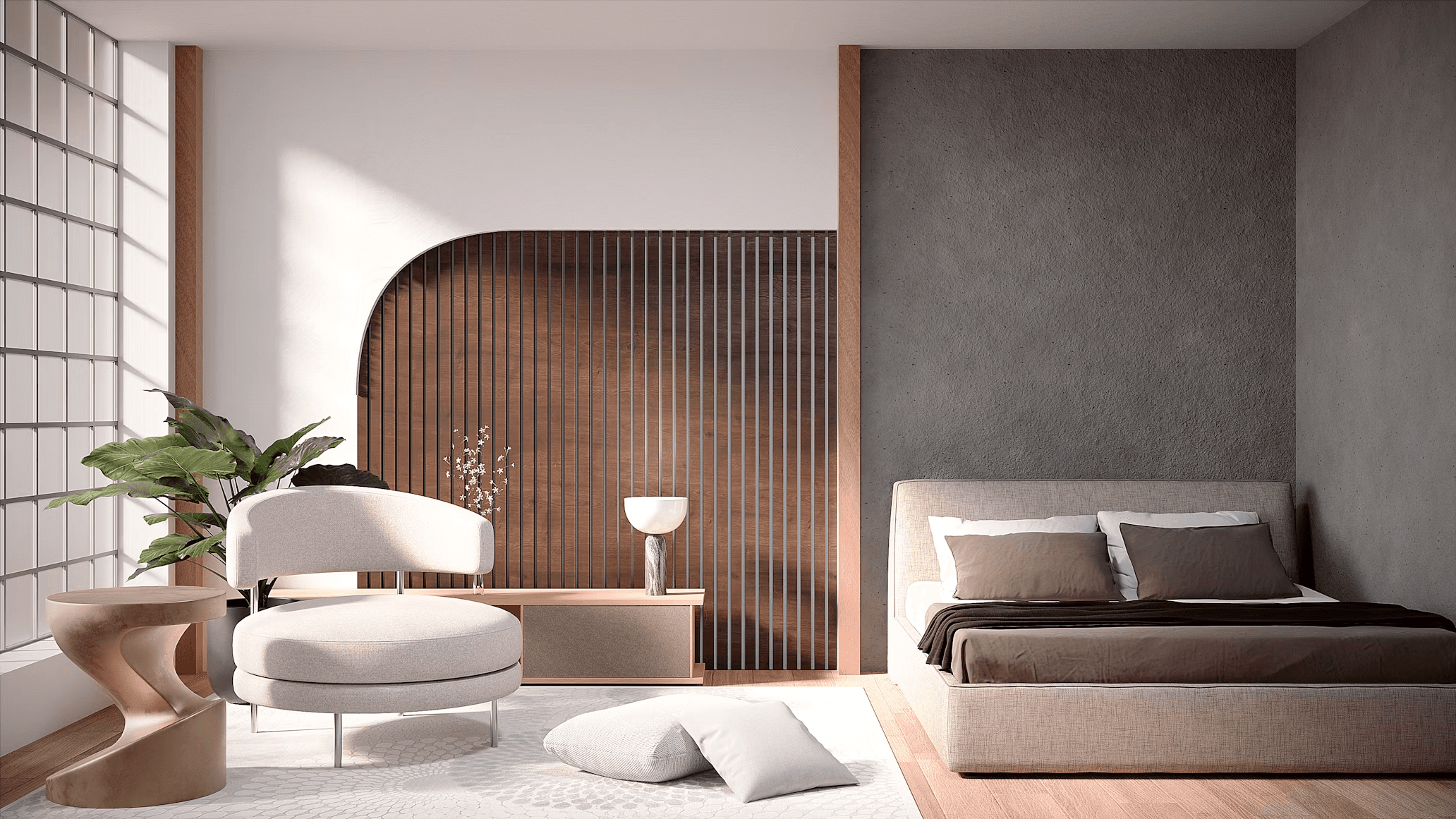 Interieurvisualisatie uit de door Vandero gebouwde Atelier Noord-conceptdemo